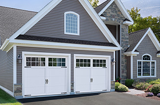 Princeton P-11, 9' x 8', Ice White doors and overlays, 8 lite Panoramic windows with Clear glass