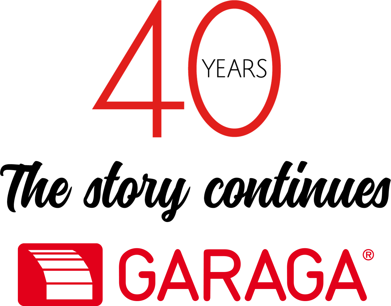40 years, The story continues with Garaga logo