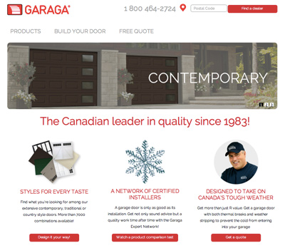 Garaga présente la nouvelle version de sa page d’accueil