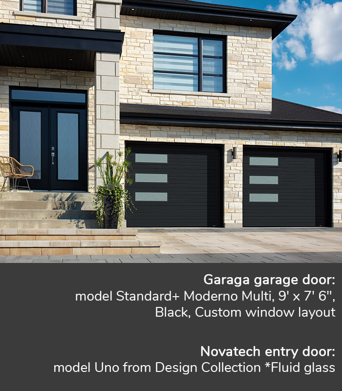 GARAGA garage doors | Standard+ Moderno Multi, 9' x 7' 6'' | Novatech Entry door
