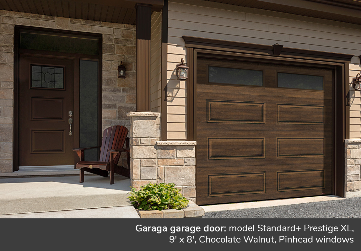 GARAGA garage doors | Standard+ Prestige XL, 9' x 8' | Novatech Entry door