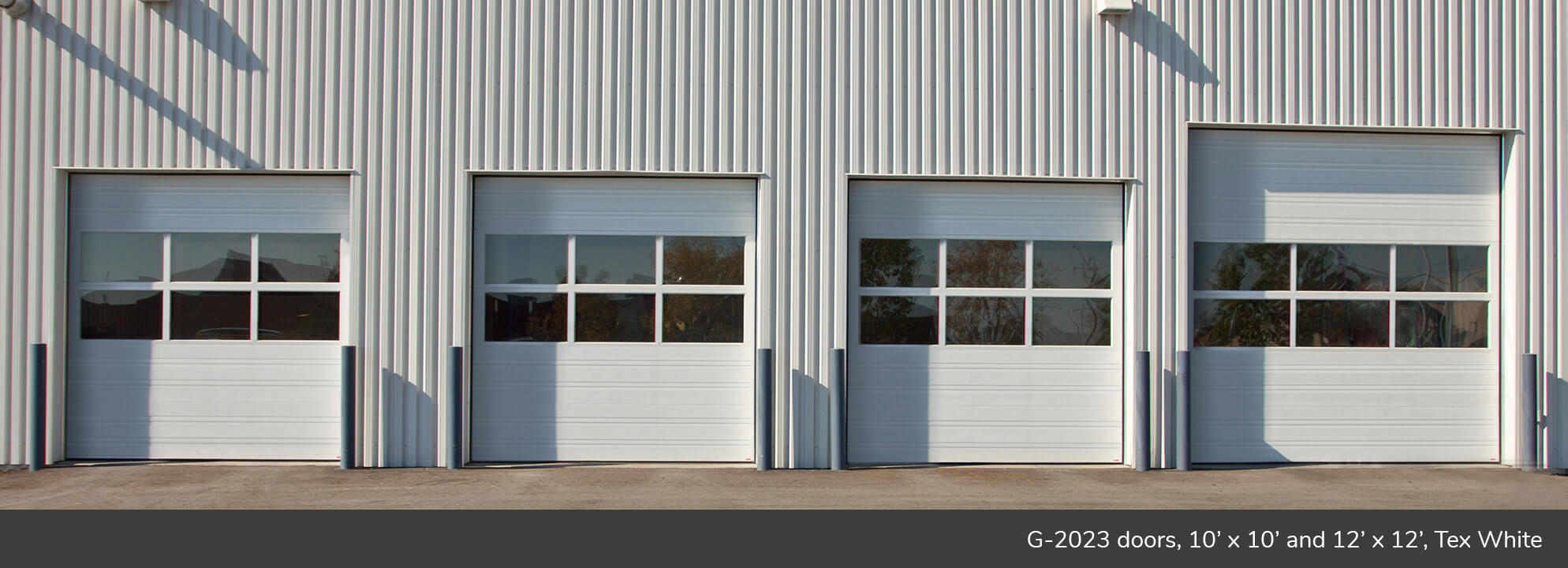 G-2020 doors, 10' x 10' and 12' x 12', Tex White