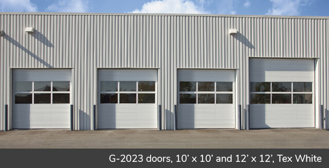 G-2020 doors, 10' x 10' and 12' x 12', Tex White
