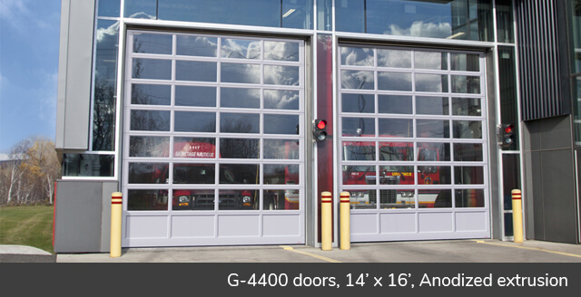 G-4400 doors, 14'x16' Anodized