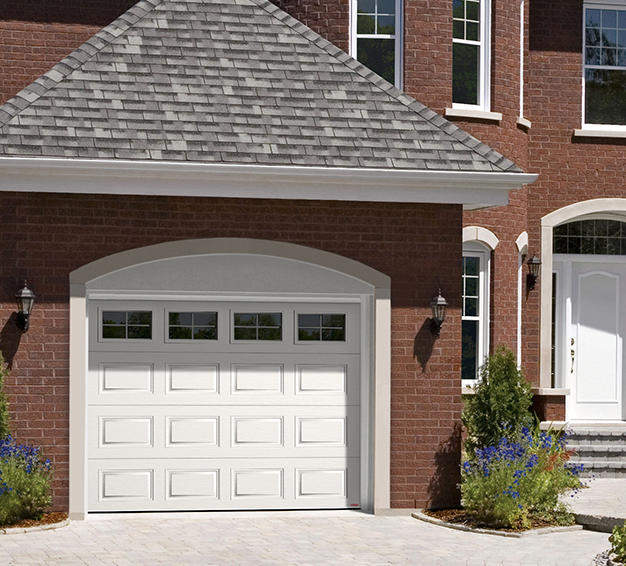 Simple Traditional Style garage door with the H-Tech Classic CC design in the White color