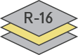 Icon of a garage door construction with an R-16 insulation factor