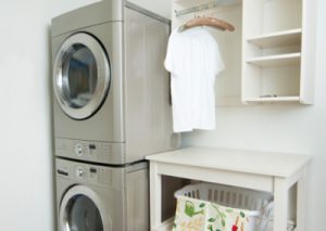 washing machine, dryer and storage cabinets