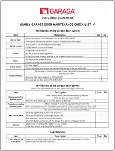 Yearly Garage Door Maintenance Checklist for New Homes