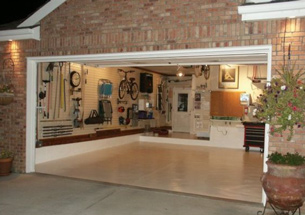 Interior view of a garage