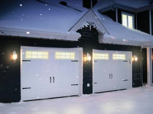 2 Garages doors in winter