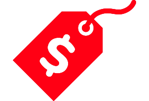 Price tag with dollar sign icon