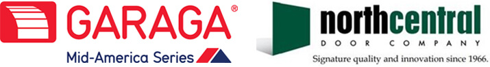 Garaga Mid-America garage doors & North Central Door logos
