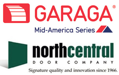 Garaga Mid-America garage doors & North Central Door logos