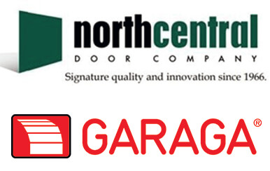 Garaga garage doors & North Central Door logos
