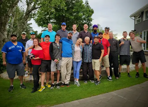 Many Garaga employees from Barrie’s facility in Ontario at the annual golf tournament