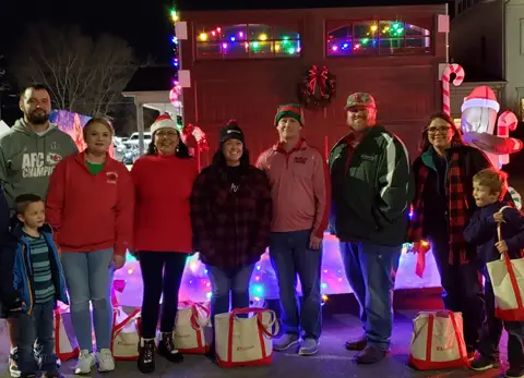 Some Garaga employees from Ponca City facility in Oklahoma at Christmas