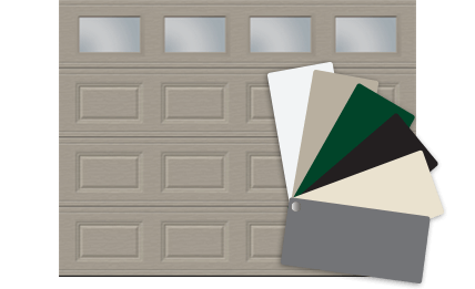 Garage door with colour sample