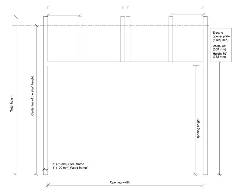 Headroom commercial/industrial garage door