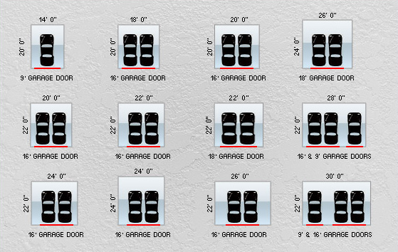 Residential Garage Doors Available, Two Door Garage Dimensions