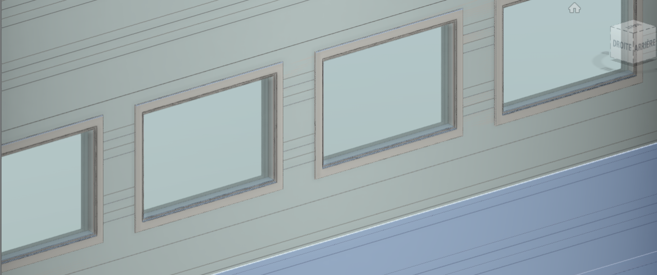 Example of windows in the Revit technical drawings of Garaga garage doors