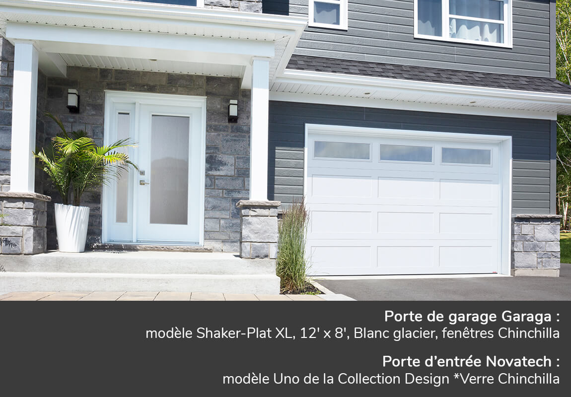 Portes de garage GARAGA | Standard+ Shaker-Plat XL, 12' x 8' | Porte d'entrée Novatech