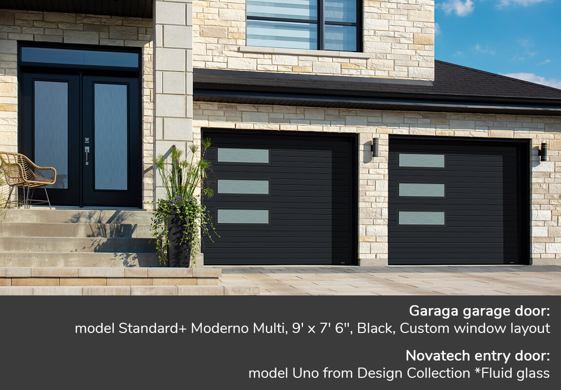 GARAGA garage doors | Standard+ Moderno Multi, 9' x 7' 6'' | Novatech Entry door