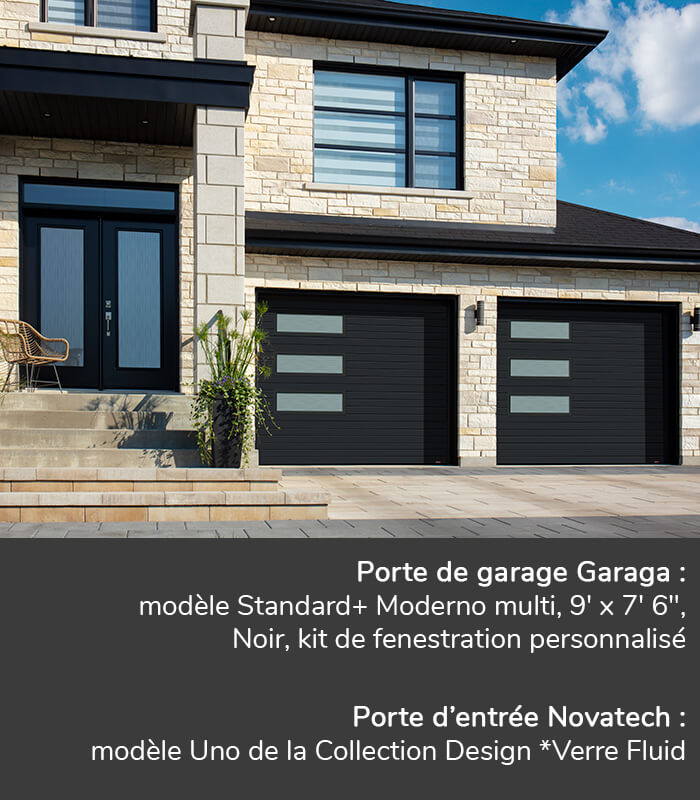 Portes de garage GARAGA | Standard+ Moderno multi, 9' x 7' 6'' | Porte d'entrée Novatech