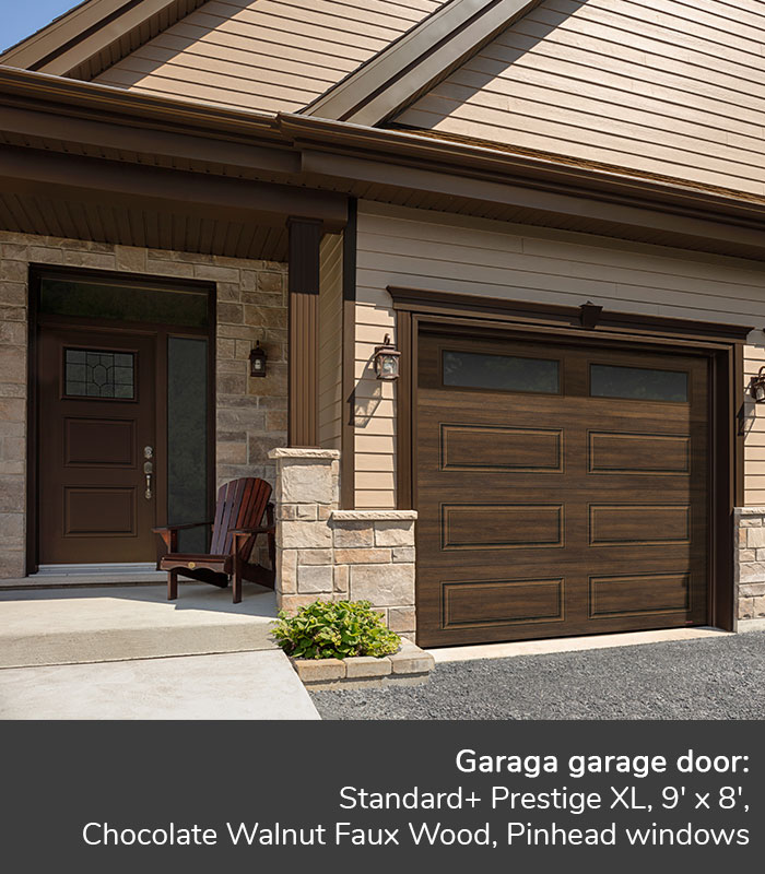 GARAGA garage doors | Standard+ Prestige XL, 9' x 8' | Novatech Entry door