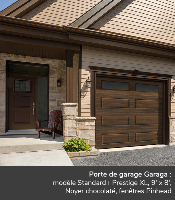 Portes de garage GARAGA | Standard+ Prestige XL, 9' x 8' | Porte d'entrée Novatech