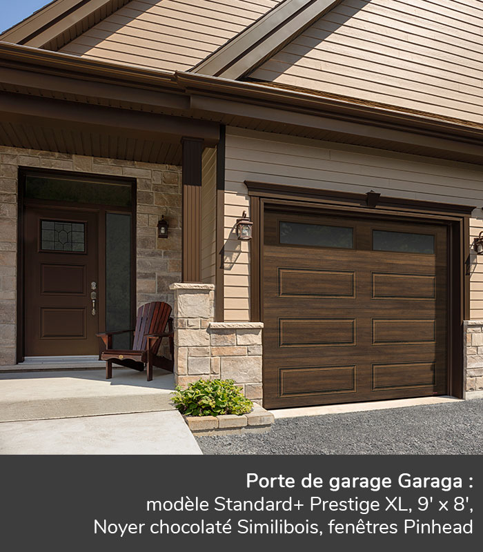 Portes de garage GARAGA | Standard+ Prestige XL, 9' x 8' | Porte d'entrée Novatech