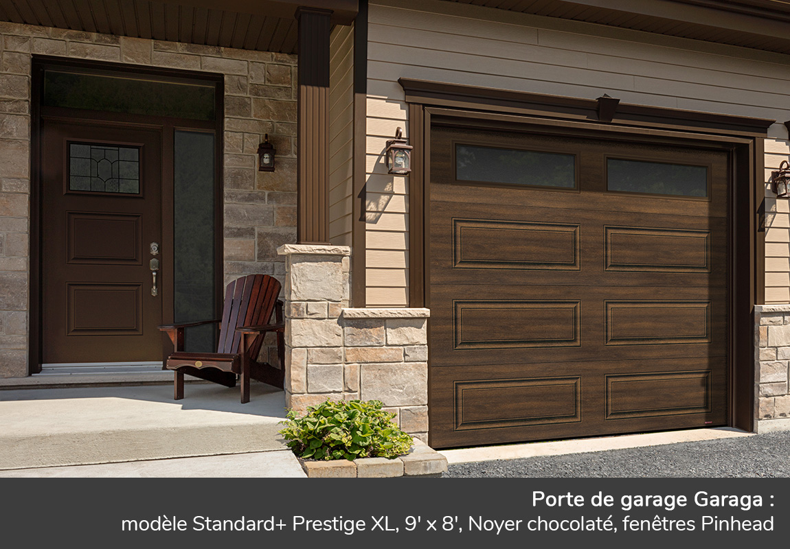 Portes de garage GARAGA | Standard+ Prestige XL, 9' x 8' | Porte d'entrée Novatech