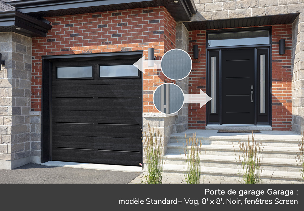 Portes de garage GARAGA | Standard+ Prestige XL, 9' x 8' | Porte d'entrée Novatech