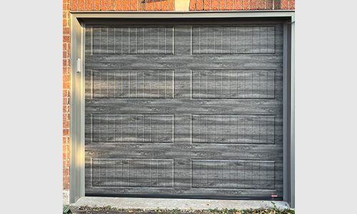 Standard+ North Hatley LP garage door, 8' x 7', Iron Ore Walnut