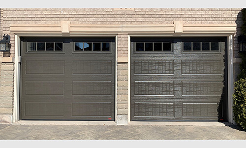 Porte de garage Acadia 138 North Hatley LP, 8' x 7', Brun commercial, fenêtres Clair