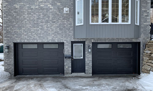 Standard+ Prestige XL garage doors, 10' x 7', Black, Screen windows