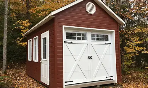 Porte de garage Eastman E-21, Porte et moulures Blanc glacier, 8' x 7', fenêtres Orion 8 carreaux