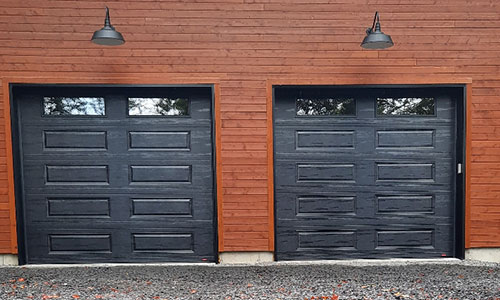 Portes de garage Standard+ Classique XL, 10' x 9', Noir, fenêtres Clair