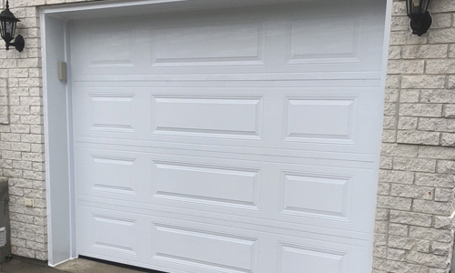Brick house Classic MIX garage door, 9' 1'' x 7', Ice White