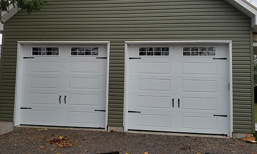 Portes de garage Standard+ North Hatley LP, 10' 1'' x 9', Blanc glacier, fenêtres Orion 8 carreaux
