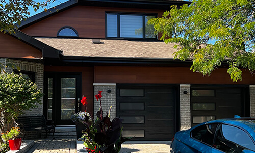 Porte de garage Standard+ Vog, 8' x 7', Noir, fenêtres Screen
