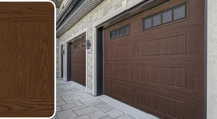 American Walnut color for steel Garaga garage doors