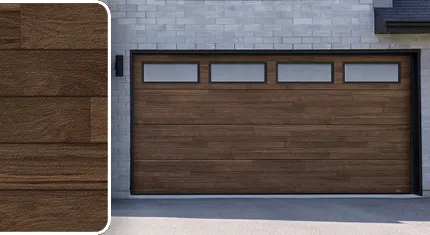 Dark Acacia HD color for steel Garaga garage doors