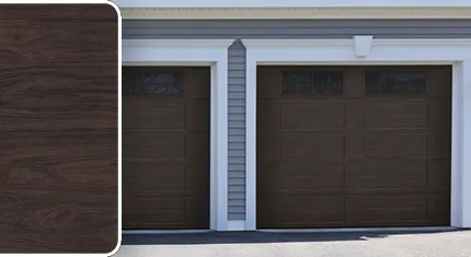 Dark Walnut color for steel Garaga garage doors