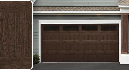 Walnut color for steel Garaga garage doors