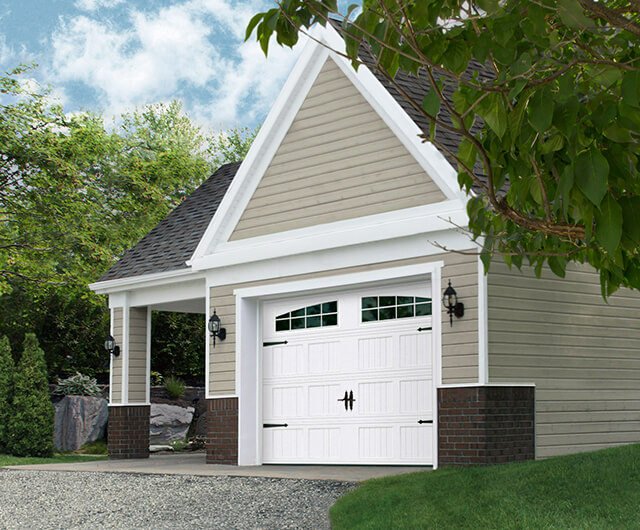 Regal Shaker-CS Short, 9' x 7', White, windows Double Stockton Arch Inserts