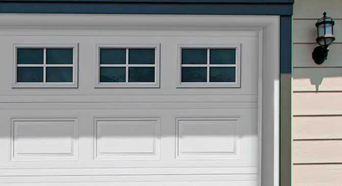 Zoomed garage door with Orion windows