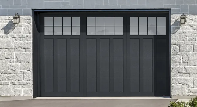 Garage door with panoramic windows