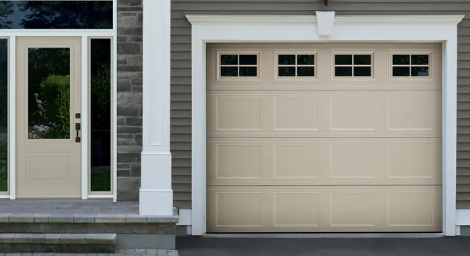 Garage door with 21" x 13" short windows