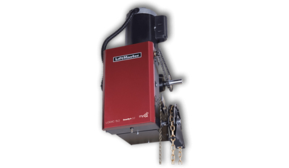 H door operator including a chain hoist