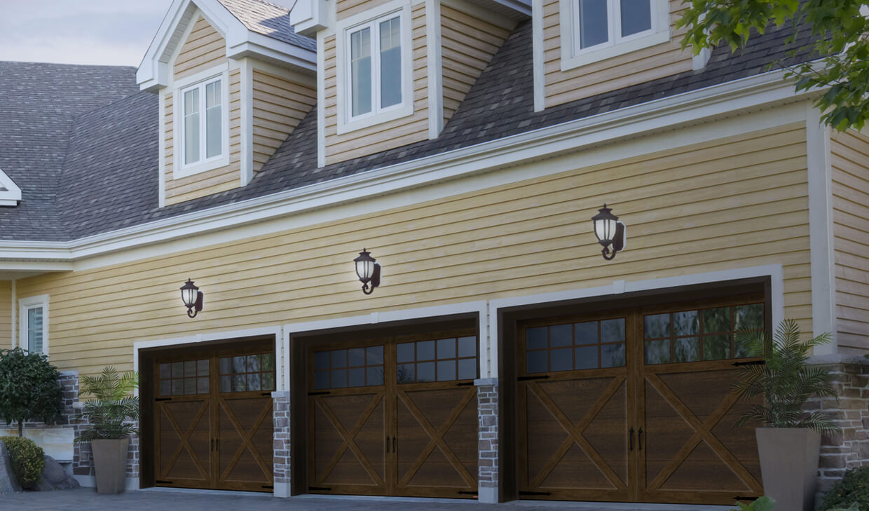 Princeton P-21, 9' x 7', Chocolate Walnut doors and overlays, 8 lite Panoramic windows
